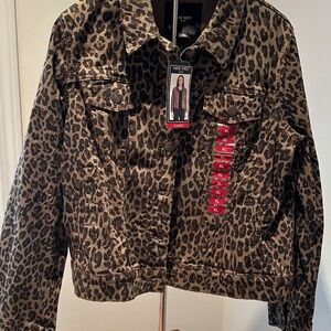 Nine West Leopard Jean Jacket